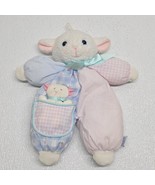 Vintage Eden Lamb Sheep Plush Toy Pocket Baby White Pink Green Soft Floppy - $88.05 CAD