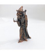 Wizard Merlin Bronze Statue Figurine 6&quot; w/Crystal Ball Heavy 2.25Lb - $2,160.47 MXN
