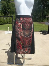 Ann Taylor Black W Red Insert Skirt 8 - $14.99