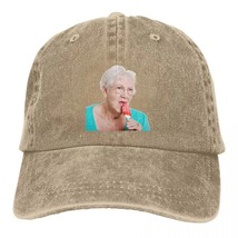 Funny Senior Woman Li Biting A Red Popsicle Trucker Hat Outfit Vintage  Denim Wa - £84.97 GBP