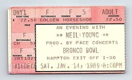 Biglietto Del Concerto Di Neil Young 14 Gennaio 1989 Dallas Texas - $49.49