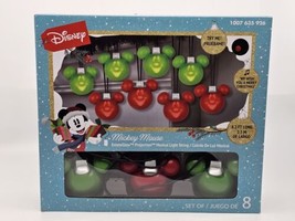 Disney Christmas Mickey Mouse Projection Green &amp; Red Singing String Ligh... - £36.33 GBP