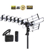 Outdoor Long Range Ultra-Clear 4K TV Antenna 360°Rotation with Remote Mu... - £42.81 GBP