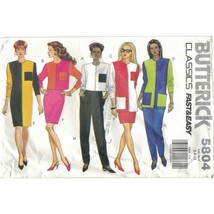 Butterick 5804 Color Block Dress, Tunic, Skirt, Pants Pattern Size 6 8 1... - $14.69