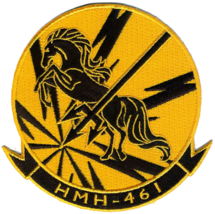 4&quot; MARINE CORPS HMH-461 IRON HORSE 2020 HELI GOLD EMBROIDERED JACKET PATCH - $29.99