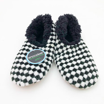 Snoozies Women&#39;s Harlequin Classic Black &amp; White Slippers Medium 7/8 - $12.86