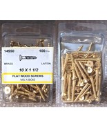 Robertson Solid Brass Flat Head Wood Screw #10 x 1 1/2&quot; 100 Pcs New Sealed - £16.63 GBP