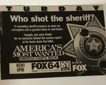 America’s Most Wanted Tv Guide Print Ad Who Shot The Sheriff TPA10 - $5.93