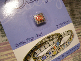 Essenza Italian Charm - ZODIAC- Links Together Makes A Bracelet - RED- Virgo - £1.16 GBP