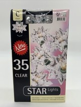 35 Clear Star String Lights Green Wire Indoor/Outdoor 22.6ft Superbright... - £16.57 GBP