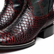 MISSOURI Genuine Snake Skin Cowboy Boot from the Western Collection BlackCherry image 4
