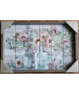 New View Gifts ~ 16 x 24 Wooden Wall Decor ~ Floral Design ~ NWT - £23.43 GBP