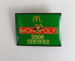 2006 Certified Monopoly McDonald's Employee Lapel Hat Pin - $7.28