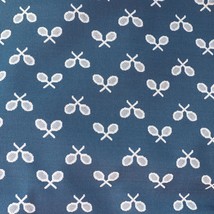 Tissu 1970&#39;s 1960&#39;s Bleu Tennis Motif Polyester Étirables Tissu 60 &quot; x128 &quot; - £77.37 GBP