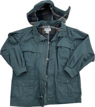 Eddie Bauer Men&#39;s XL Wool Lined Mountain Parka Green Removable Hood Chore Jacket - £54.27 GBP