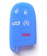 5 button BLUE Silicone Remote Smart Key Fob Case Cover Chrysler Jeep &amp; D... - $5.94