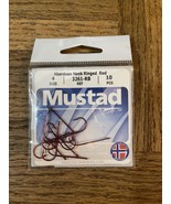 Mustad aberdeen hook ringed red size 4-Brand New-SHIPS SAME BUSINESS DAY - £13.34 GBP