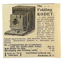 Eastman Kodak Camera 1894 Advertisement Victorian Folding Kodet NY ADBN1bb - £9.82 GBP