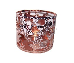 Bath &amp; Body Works Gingerbread Ornament Rose Gold 3 Wick Candle Holder Sleeve - £22.44 GBP