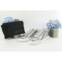 Givenchy Urban Street Silver Metallic Leather Sneakers 37 NIB - £470.46 GBP