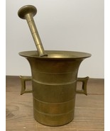 Antique Brass Mortar &amp; Pestle 19th C. Apothecary Druggist Muddling Herbs... - $101.54 CAD