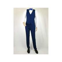 Men's Light Wool Statement Tuxedo Vested Formal Wedding Stage Suit Alberto Blue image 7