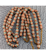 Vintage Old Chevron Venetian Inspired Multilayers 11mm Glass Beads Necklace - $786.88 MXN