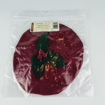 Longaberger Caroling Basket Fabric Lid Cover Paprika Christmas Holly NIP... - £3.90 GBP