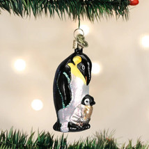 Old World Christmas Emperor Penguin w/CHICK Glass Christmas Ornament 16058 - £13.27 GBP