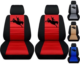 Front set car seat covers fits Toyota Tundra 2007-2021   Bronc Rider design - £78.46 GBP