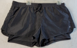 RBX Activewear Shorts Womens Large Black 100% Polyester Elastic Waist Drawstring - £14.79 GBP