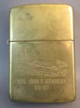 VERY RARE USS JOHN F. KENNEDY CV - 67 ZIPPO LIGHTER 2 sides MILITARY ZIPPO - $250.00
