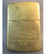 VERY RARE USS JOHN F. KENNEDY CV - 67 ZIPPO LIGHTER 2 sides MILITARY ZIPPO - $250.00