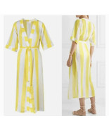VerdeLimon Yellow Striped Voile Cover Up Robe - Yellow Women No Size $257 - $108.90