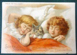 Antique Hold To Light Eyes Open Children Cat Schenck Mandrake Pills Quack Med - £33.11 GBP