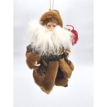 VTG Dillard&#39;s Trimmings Santa Ornament in Fur Trim Coat In ORIGINAL Box - £11.76 GBP