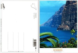 Spain Tenerife Los Gigates(The Giants) Huge Cliffs Boat Flowers Vintage Postcard - £7.39 GBP