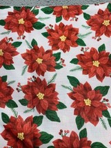 Mainstream Christmas Poinsettia Flower Tablecloth Cover 51&quot; x 69” Polyester - £10.44 GBP