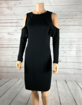 Three Dots Black Long Sleeve Cold Shoulder Jersey Sheath Dress Nwt Small - £19.78 GBP