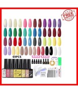 All-in-One 69PCS Gel Nail Polish Kit with 48W UV Lamp for Professional D... - $660.61 MXN