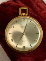 Delaware Incabloc Heavy Gold Plate Pocket Watch 17 Jewels Goldtone *RUNS* - £54.54 GBP