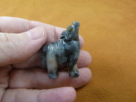 (Y-WOL-33) Gray Tan Wolf Coyote Wild Dog Carving Soapstone Stone Peru Figurine - £6.84 GBP