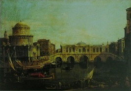 The Grand Canal with an imaginary Rialto Bridge and other buildings  (Capriccio) - £25.97 GBP