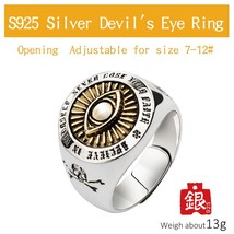 Devil Eyes hexagon Masonic Ring For Men sterling silver Freemason Totem  Jewelry - £58.11 GBP