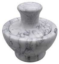 Mortar Pestle Spice Herb Grinder Pill Natural Marble Stone - £23.91 GBP