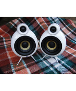 Pair Of Scandyna MicroPod SE Speakers On Spikes White Made In Demark - £78.60 GBP