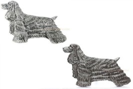 Cocker Spaniel Dog Grillie Auto Truck Car Grille Ornament Antiqued Nickel Pewter - £48.10 GBP