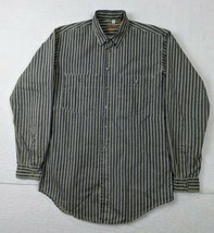 Ruff Hewn Mens Striped Long Sleeve Button Shirt Size m Cotton Blue Gray - $21.68