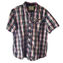 Mossy Oak Men&#39;s Plaid Short Sleeve Button Down Shirt with Pocket - £9.10 GBP
