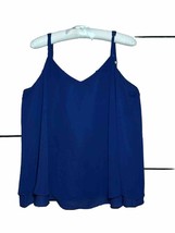 New Torrid 0 Womens Size 12 L Large Blue Camisole Top Adjustable Straps ... - $13.93